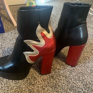 Forever 21 Flame Platform Ankle Boots